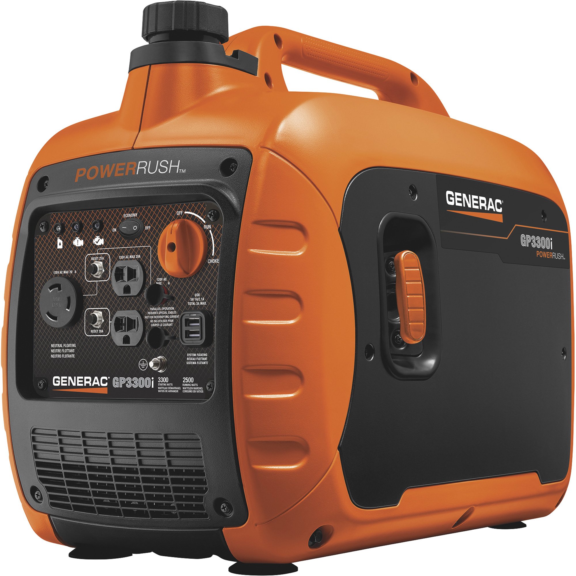 Generac Inverter Generator, 3300 Surge Watts, 2500 Rated Watts, Model# 7154